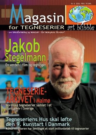 Jakob Stegelmann pryder forsiden på Art Bubble Magasin for tegneserier 6